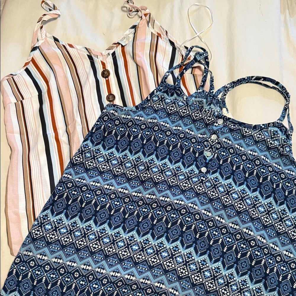 PINK Victoria's Secret Striped and Blue Patterned Tops